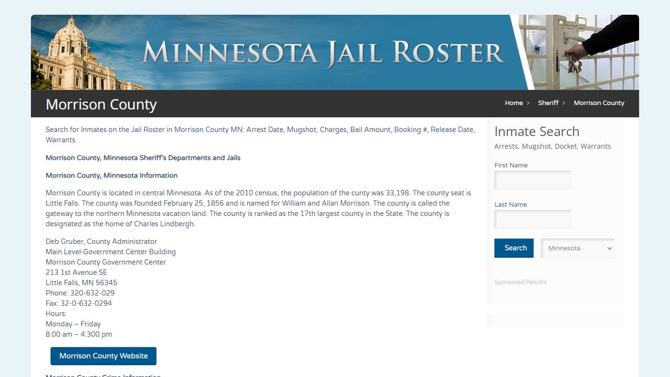 Morrison County | Jail Roster Search - MinnesotaJailRoster.com